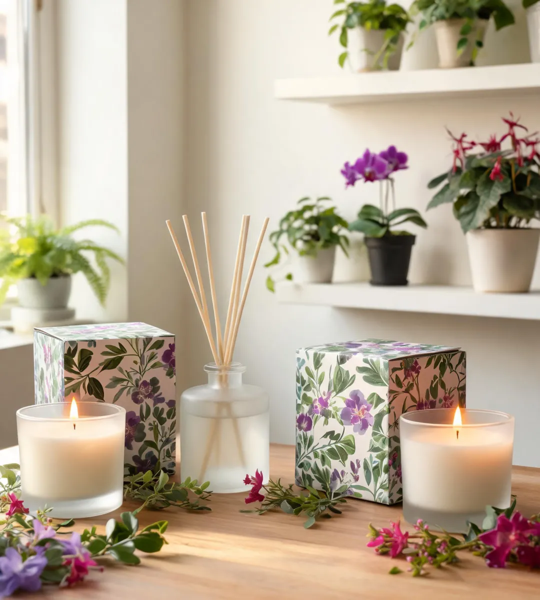 Illume candle and diffuser editorial scene
