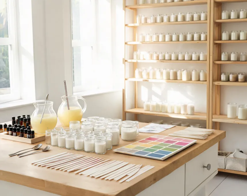 Illume fragrance lab and candle pouring